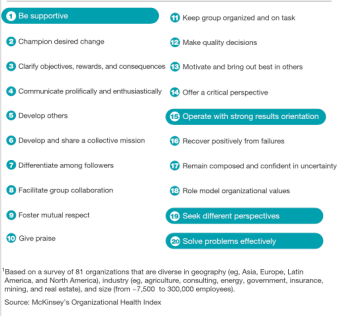 McKinsey Organizational Health Index Top Leadership Qualities